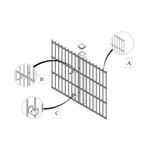 Picture of 2.4m High 656 Twin Wire Mesh Fencing Kit (2.5m) | Anti-Climb, High Security, Durable & Attractive | Dig-In & Base Plated Options