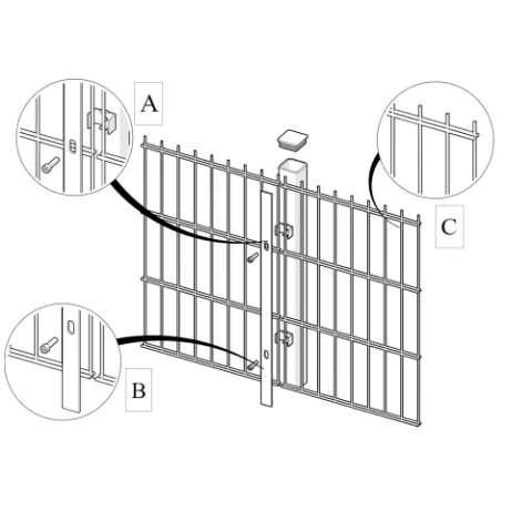 Picture of 2.4m High 656 Twin Wire Mesh Fencing Kit (2.5m) | Anti-Climb, High Security, Durable & Attractive | Dig-In & Base Plated Options