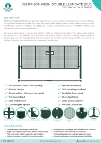 Picture of DLG Prison Mesh Gate - All size Available