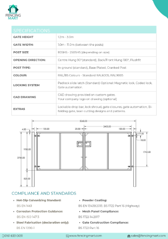Picture of DLG 656 / 868 Twin Wire Mesh Gate - All size Available